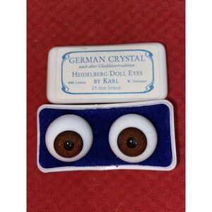 Doll Eyes A Pair Of 24 mm German Crystal Heidelberg In Brown New - #P08